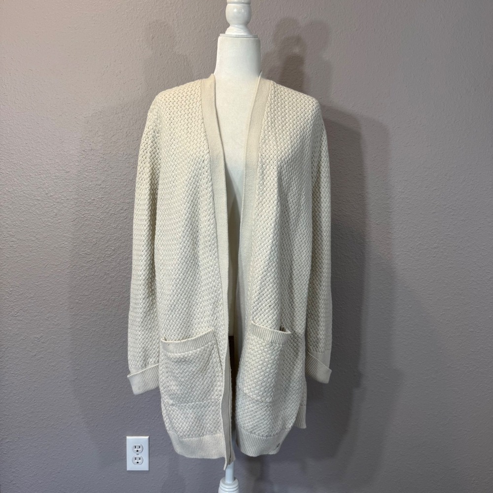 Abercrombie & Fitch Women's Size XL Cream Cotton Cashmere Cardigan Sweater